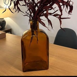Amber Glass Vase with Neck
